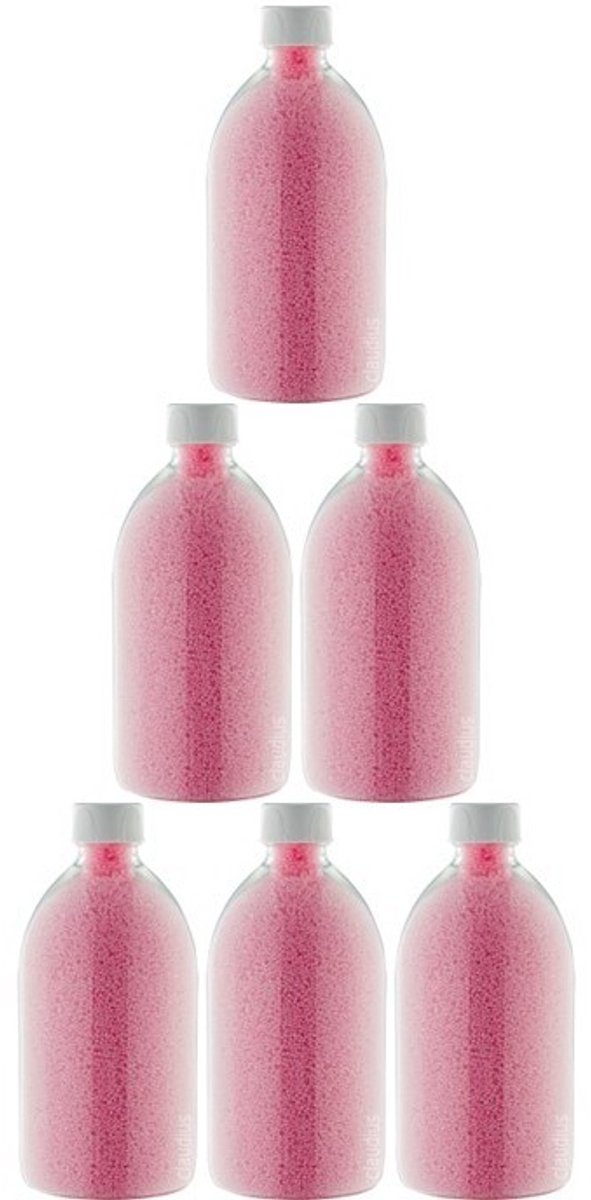Badkaviaar Rozen - 400 gram - Fles met witte dop- set van 6 stuks - bad parels voor in bad