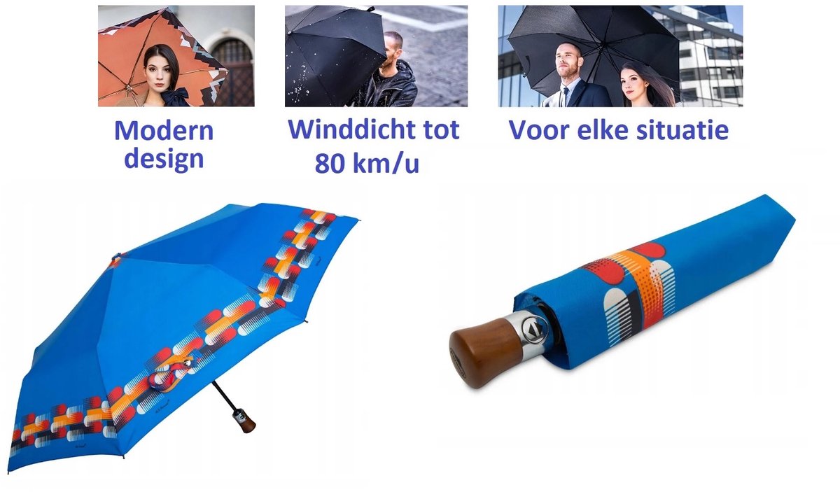 Paraplu voor dames, heren en familie. Automatische open en te sluiten paraplu. Stormparaplu - Winddicht tot 80 km/u. Carbon Steel. Lichtgewicht en Duurzaam - Ø 100 cm. Reisparaplu / Waterdicht / Automatisch / Modern design / Hoge kwaliteit.