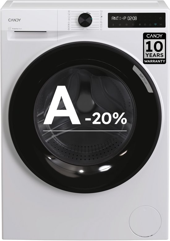 Candy BR 413BL8-S - Wasmachine - 13kg - A-20% - Extra Stil (72dB) - Soft Drum - 16 programma’s - Getest om 20 jaar mee te gaan - 10 jaar garantie op onderdelen