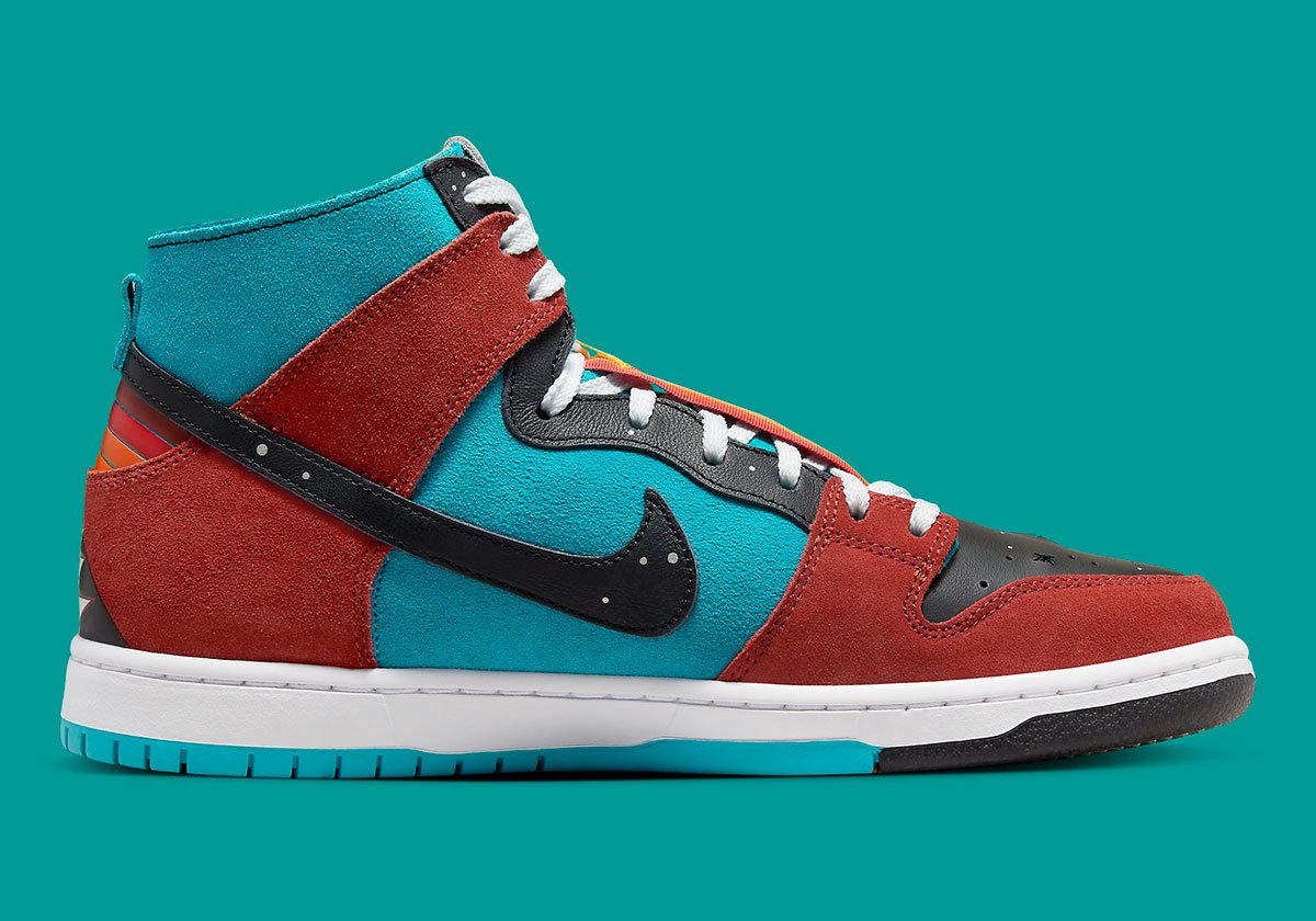 Nike SB Dunk HI Decon qs Limited Edition Heren Sneaker Turqoise/ /Scouting Bruin