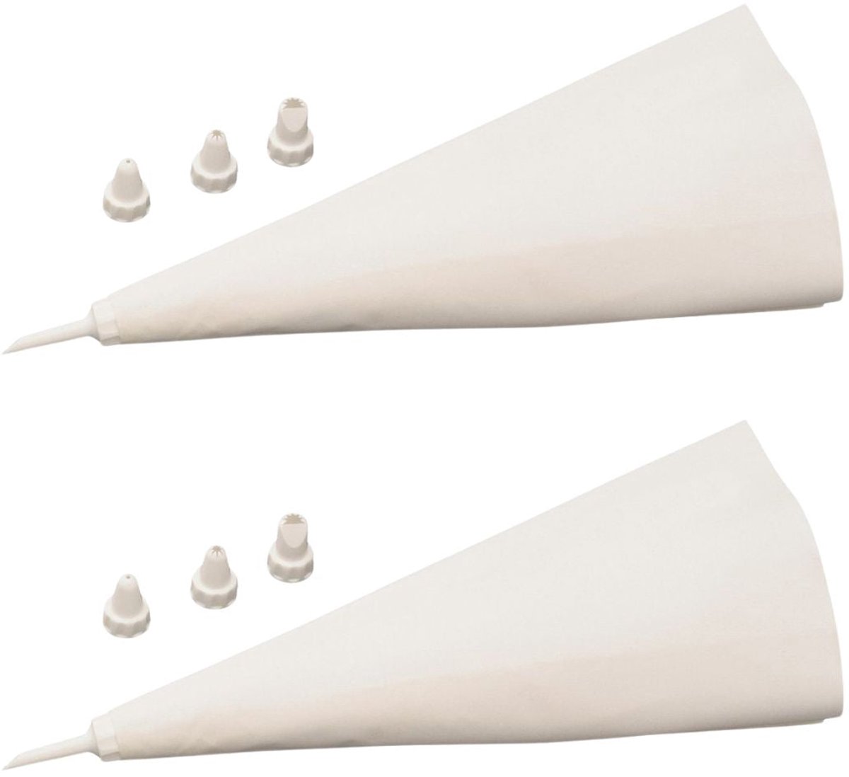 Set van 2 herbruikbare spuitzakken en 4 plastic spuitmondjes 31 cm Zenker Smart Pastry