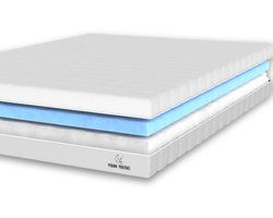 Maan matras ® - Matras 90x200 - Aanpasbaar - 24cm dik - Koudschuim & Hybrid- Afneembare tijk wasbaar - 90x200 cm