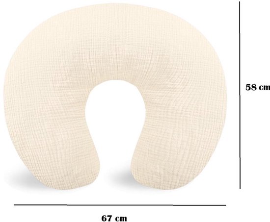 Hydrofiele Voedingskussenhoes - Beige - 67x58 cm - past op de IKEA Len voedingskussen - Kussensloop - Hoes Zonder Kussen — afbeelding 2
