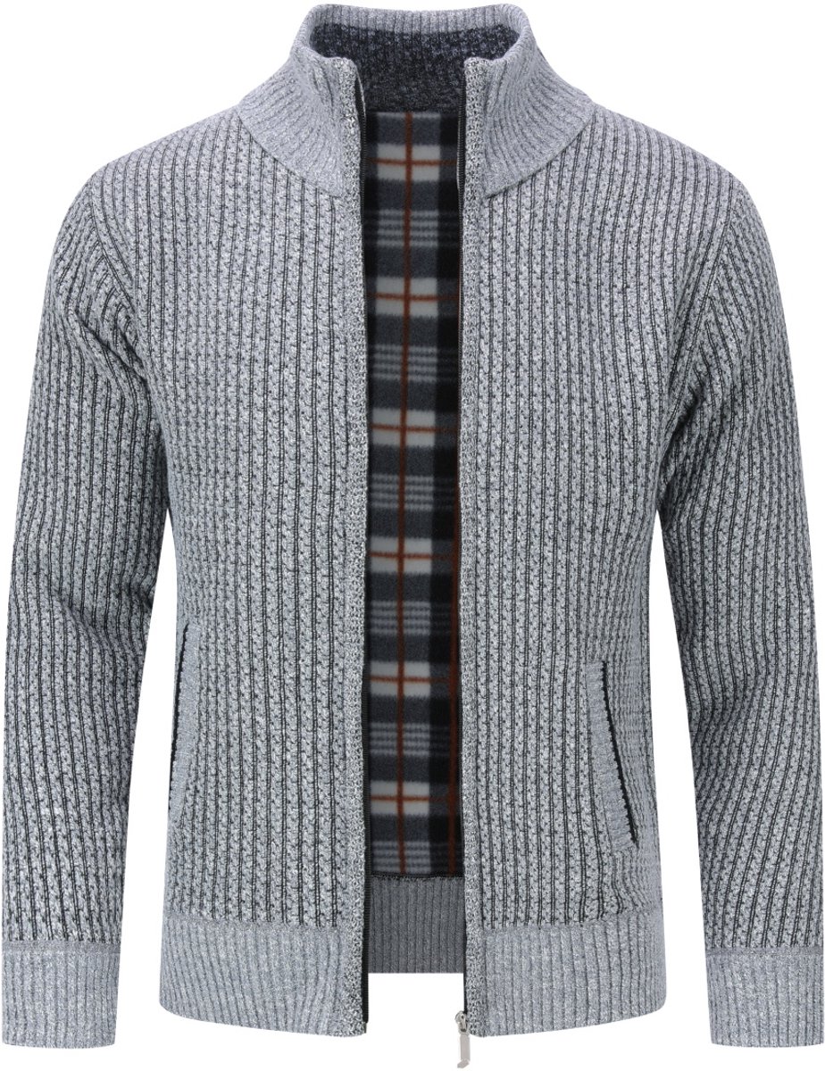 ALLTHEMEN Men's Staande Kraag Trui - Gebreide Cardigan - XXL