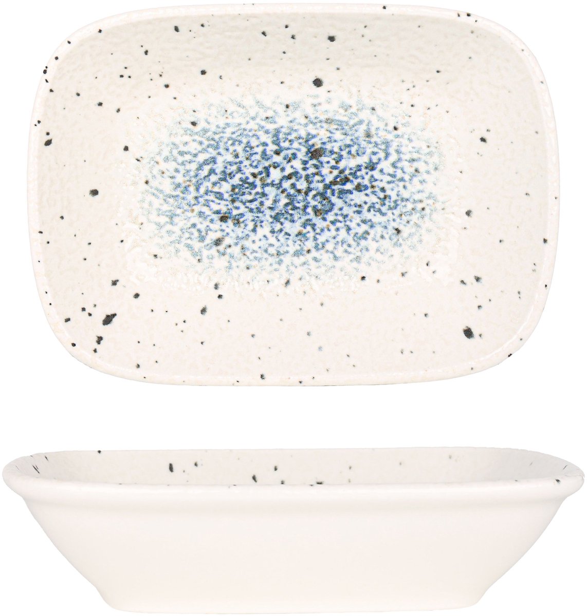 Rinart Serveerschaal - Splash - Porselein - 17x11 cm - set van 2