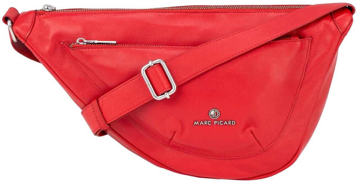 Marc Picard Leren schoudertas Maremma Shoulder Bag Moon Lychee rood