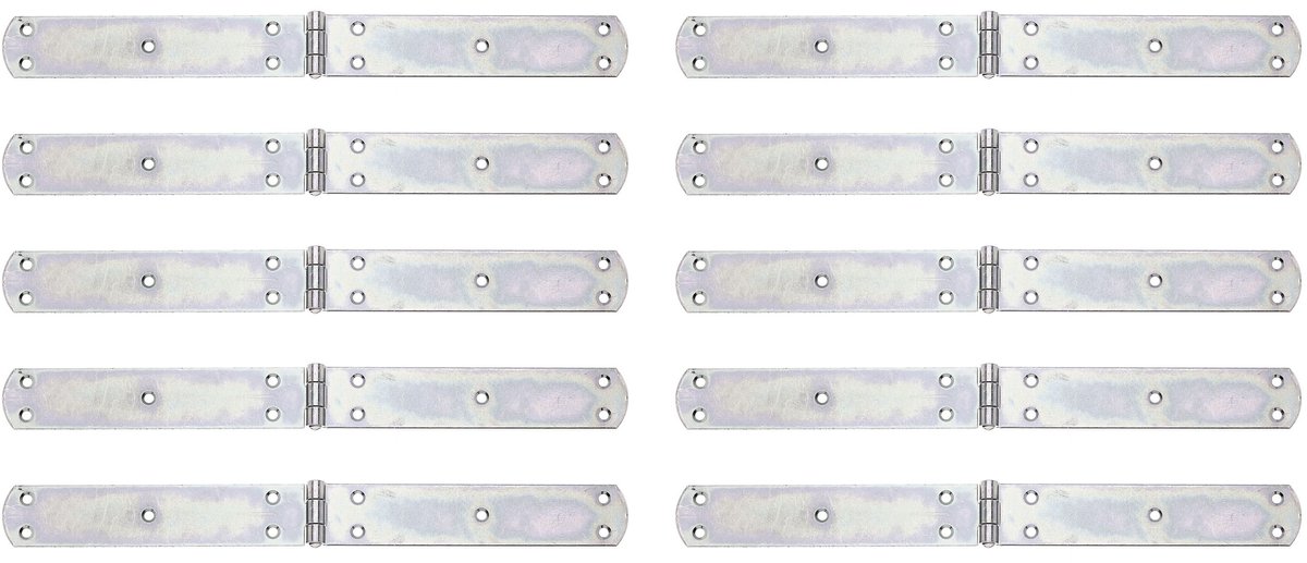 Alberts 845728 Kistscharnier, met geklonken pen, galvanisch verzinkt, dik gepassiveerd, 400 x 40 mm, set van 10