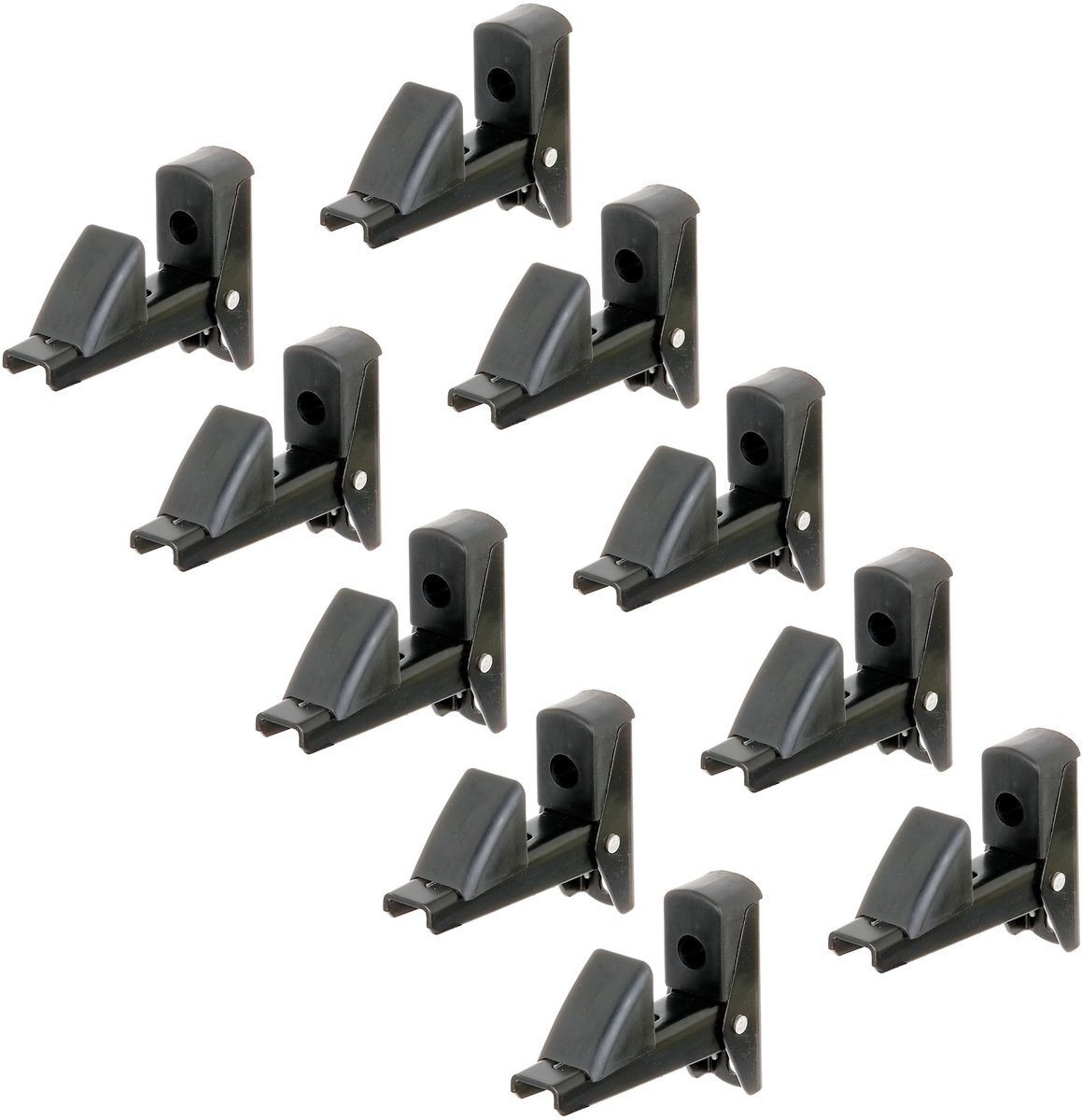 Alberts 864675 luik en deurvastzetter | zelfsluitend | aluminium, zwart gelakt | afstand vastzetter - plaat 15 - 50 mm | Set van 10