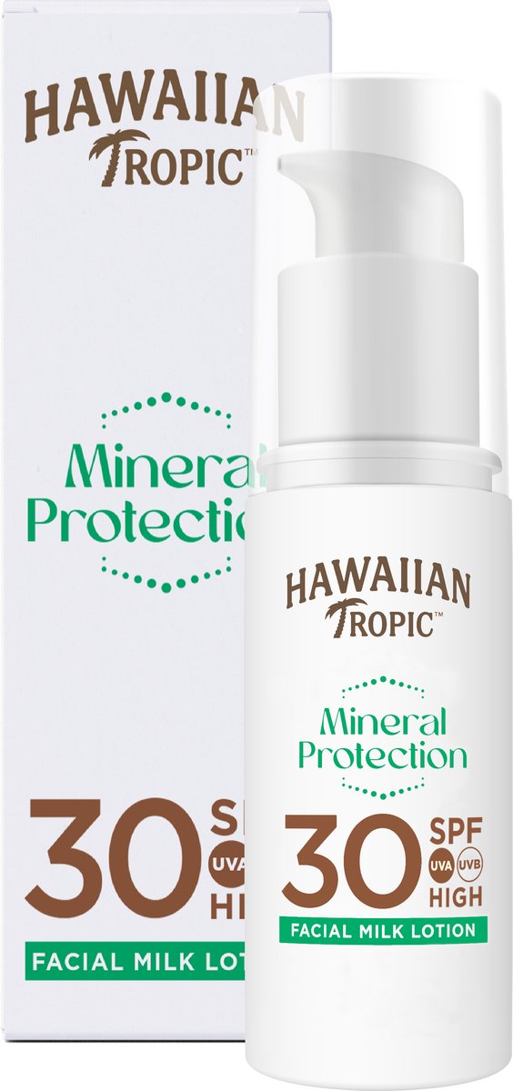Hawaiian Tropic Locion Leche Solar Nutritiva Facial Factor Spf 30, Blanco, 50