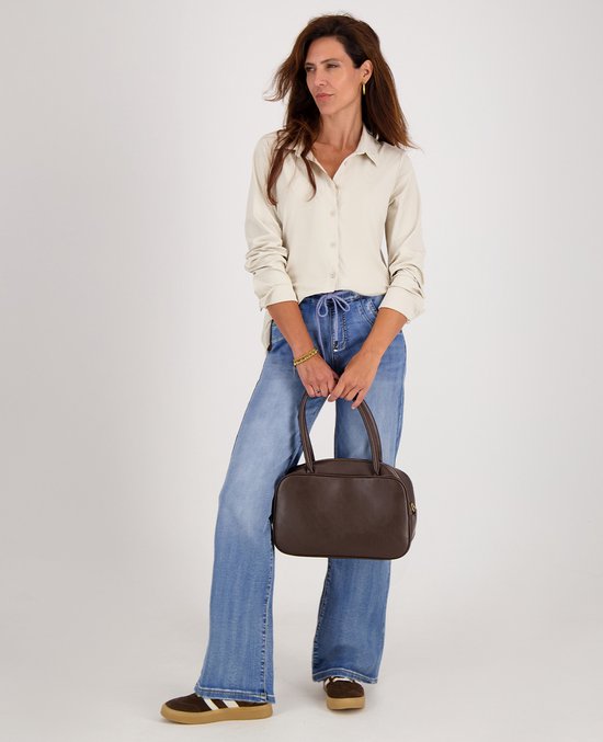 Je m'appelle Dames Broek Straight fit Met stretch - Blauw - Maat XL