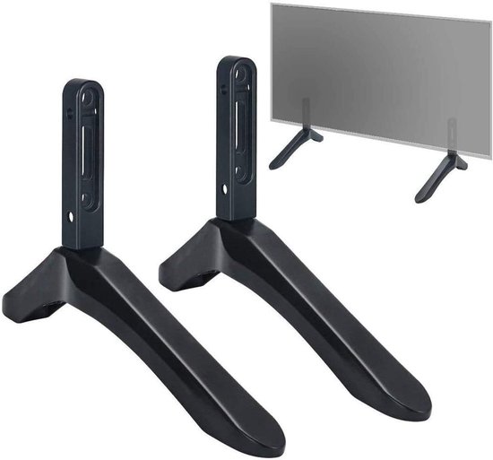 Universele TV-Poten – Past Op 20-65 Inch – ABS-Materiaal – Draagkracht Tot 45 Kg – Schroeven & Antislip Matten Inbegrepen – Gatafstand 17-20 Mm