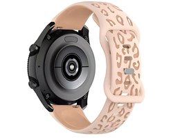 Innerlight® Smartwatchband 20mm Gegraveerde panterprint - Roze - Panterprint Smartwatchbandje - Panterprint Horlogebandje geschikt voor Samsung Galaxy Watch 7 / 6 / 5 / Pro / 4 / 3 / Active 2 - Polar Ignite / Unite – Huawei - Garmin
