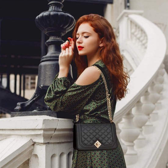 sac à bandoulière - chaîne - cuir - femme - argent