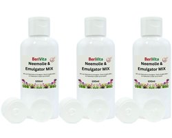 Neemolie met Emulgator Mix 3x100ml - Wateroplosbaar - Pure Neem Olie met Emulgator om Neem Spray te maken voor mens, dier en plant - Direct te Gebruiken