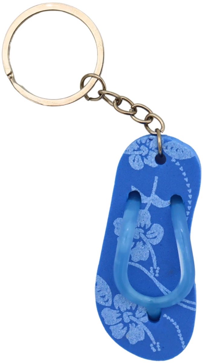 Sleutelhanger Badslipper Blauw – Flip Flop Keychain – Strand & Beach – Accessoire Sleutelbos, Sleutels & Tas | Cadeau voor Kinderen & Volwassenen
