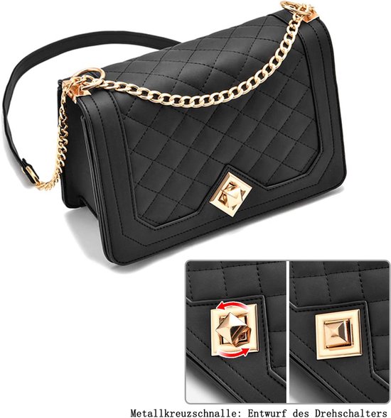 sac à bandoulière - chaîne - cuir - femmes - or