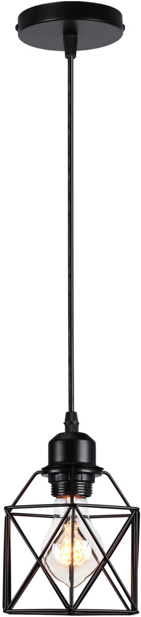 Hanglamp Industriële E27 Kroonluchter Modern Plafondlamp voor Slaapkamer Woonkamer Bar Zwa