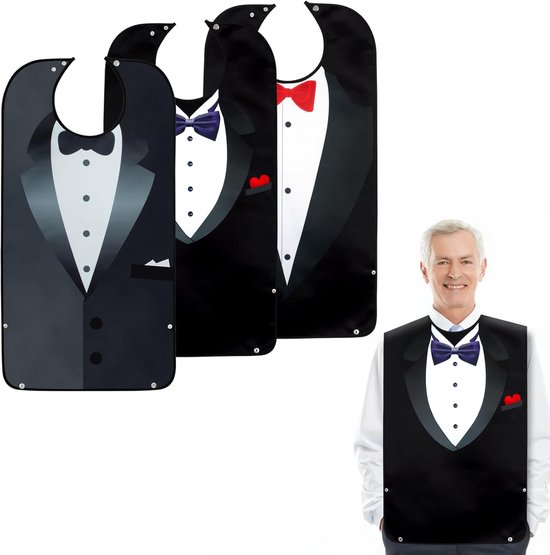 4-pack omkeerbare slabbetjes voor volwassenen voor mannen en vrouwen. Een waardig