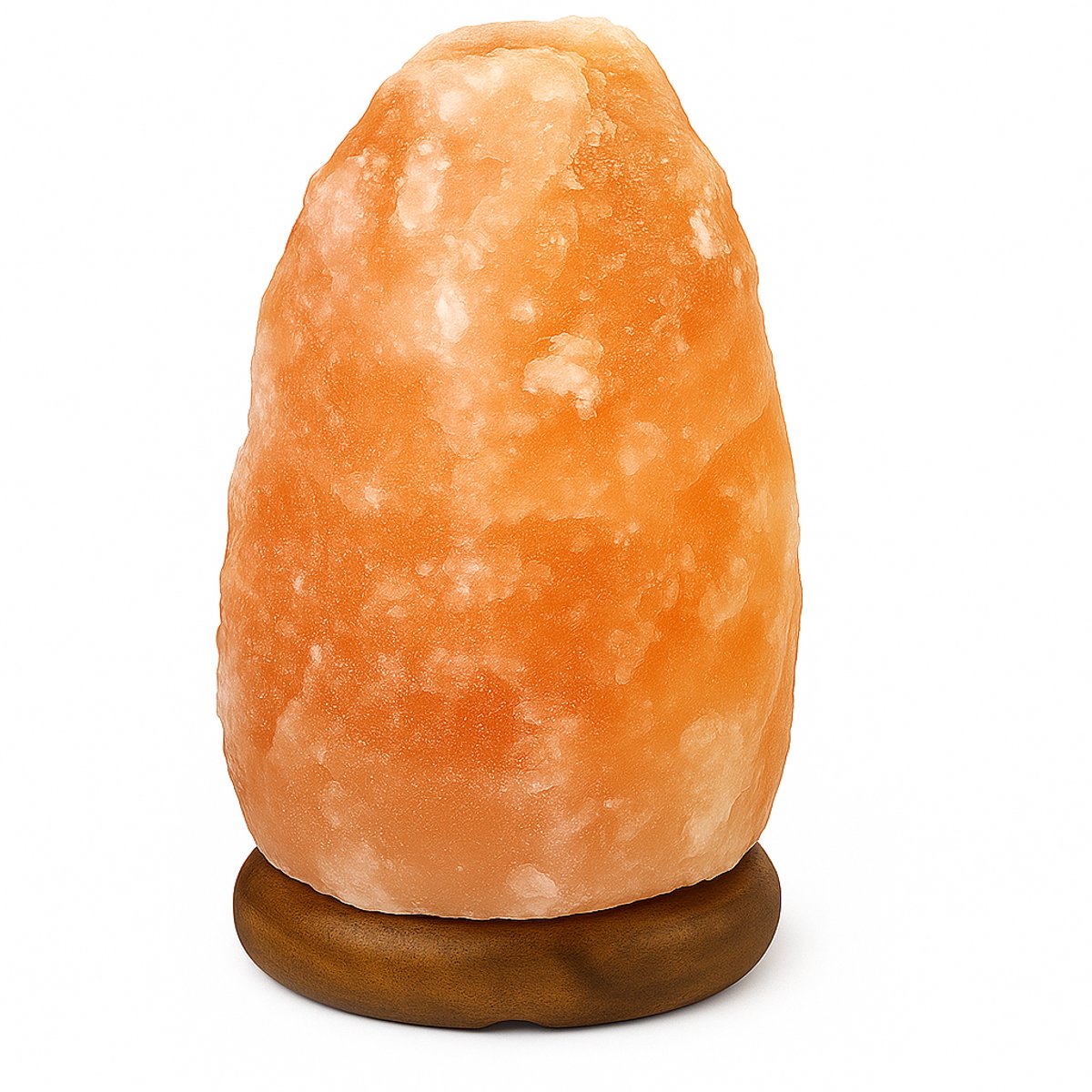 Zoutlamp - Himalaya Zoutlamp - Kristalzout Lamp - Zoutsteenlamp - Nachtlampje - Sfeerverlichting - Handgemaakt - Ioniserende Lamp - Natuurlijke Luchtreiniger - Houten Voet - 2 kg - Stressverlichting - Oranje Gloed - Zoutkristallamp - E14 Fitting