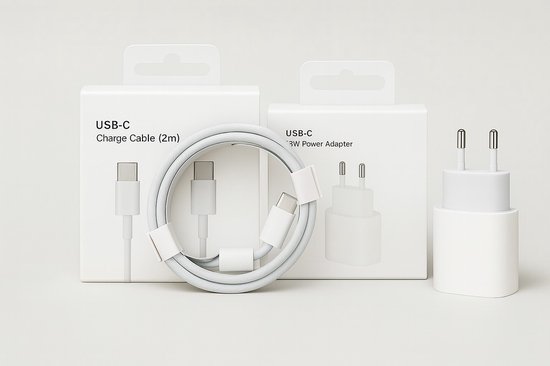 USB C Adapter + USB C naar USB C kabel Snellader 240W - 2 meter - geschikt voor Apple, Samsung, Huawei - oplaadkabel geschikt voor telefoon en Tablet - oplader kabel USB C - USB-C naar USB-C kabel - Oplaadkabel – Lader