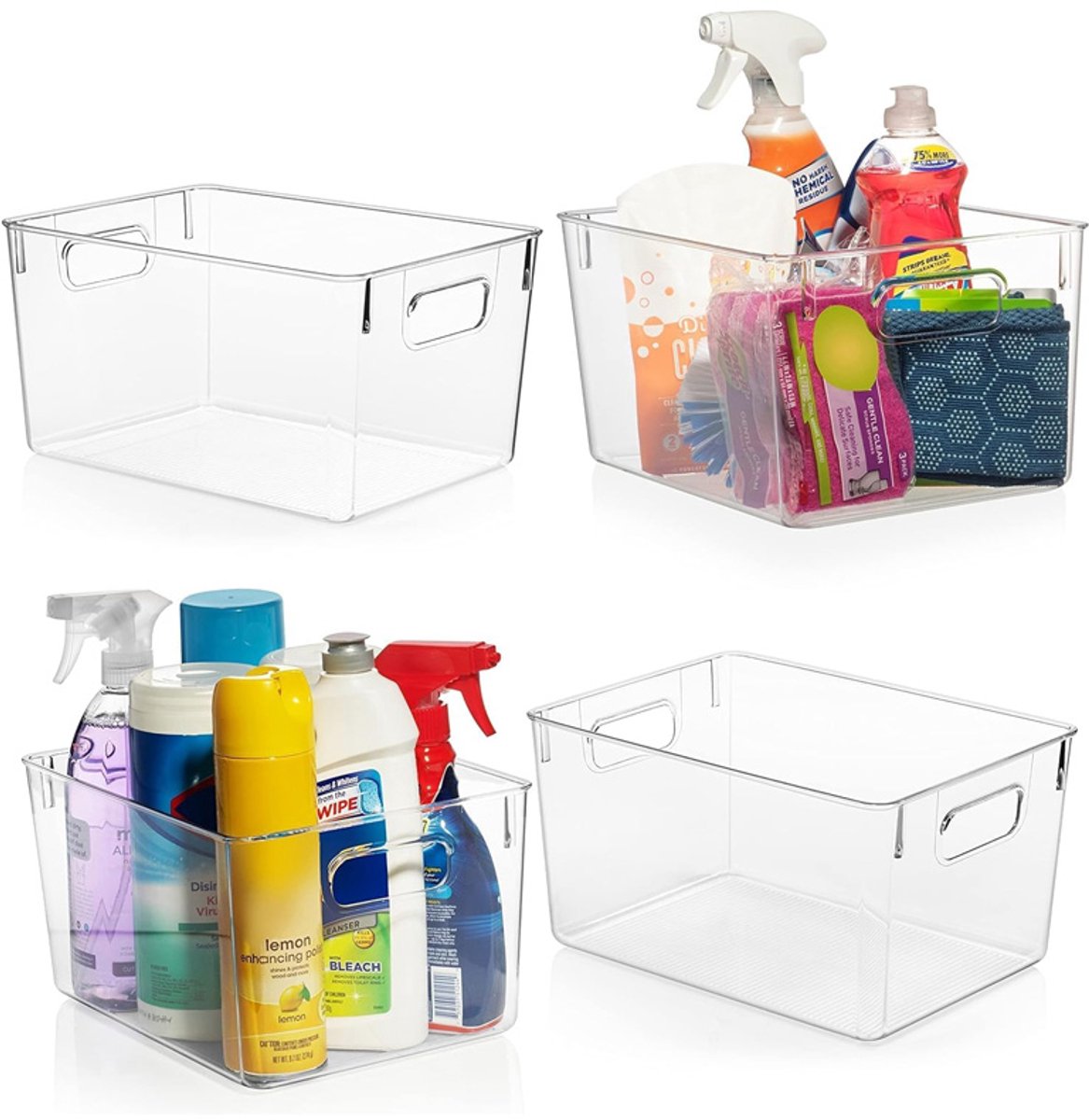 Cuhostki - Set Van 4 Koelkastorganizers - Lade - Organizers - Keukenorganizers - Opbergdozen - Doorzichtig - Stapelbaar
