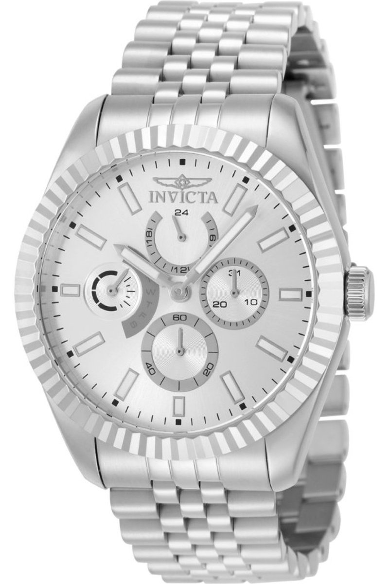 Invicta Specialty 49534 Heren Horloge - Waterdicht - Analoog - Quartz Uurwerk - Roestvrij Staal met zilveren Wijzerplaat - 43mm