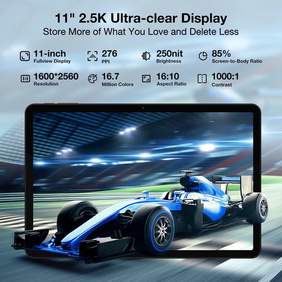 DOOGEE T40 Tablet 11"2,5K 20 GB RAM + 512 GB ROM Android 14 met Helio G99 Batterij 8580 mAh 16 MP + 8 MP,Grijs van DOOGEE — afbeelding 4