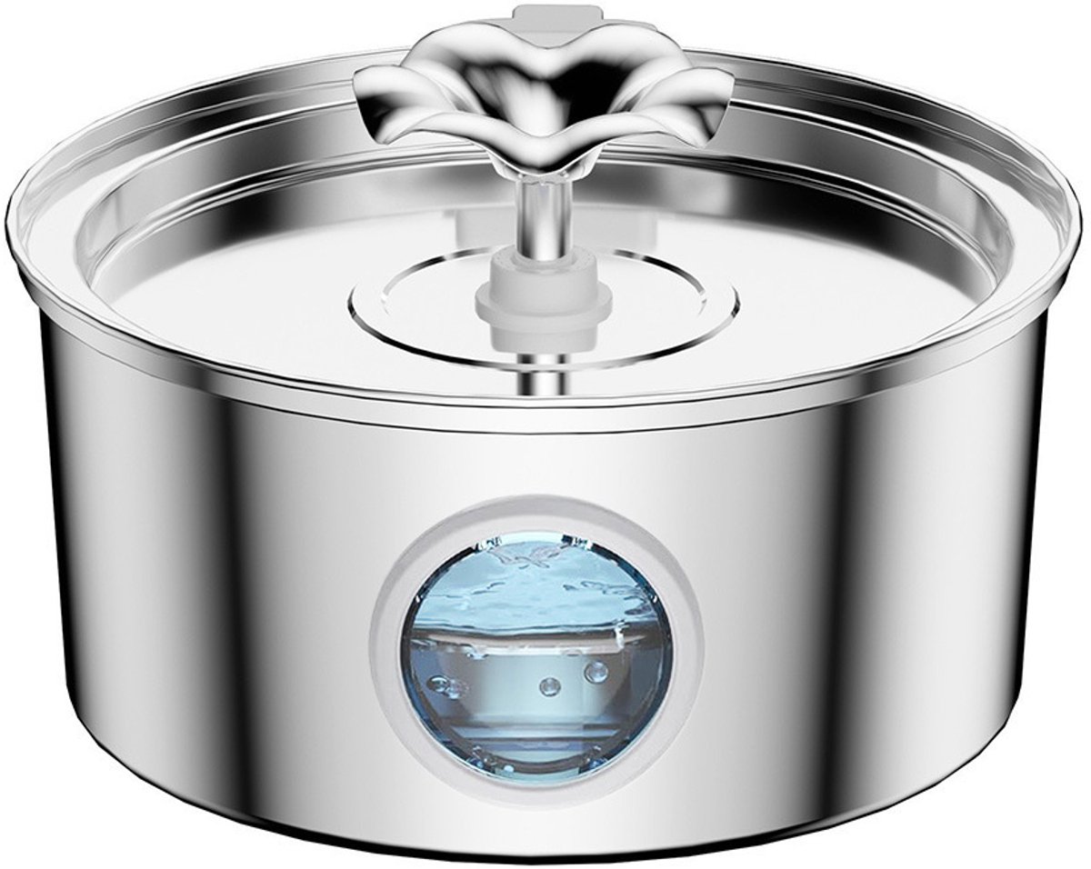 Slimme Waterdispenser Van Roestvrij Staal: Ultra-Stille Drinkfontein Voor Huisdieren Met Bloemensproeier En Blauw Led-Licht, Met Waterniveauvenster Voor Binnenkatten/Honden (Zilver) Slimme Waterdispenser Van Roestvrij Staal: Ultra-Stille Drinkfontein Voor Huisdieren Met Bloemensproeier En Blauw Led-Licht, Met Waterniveauvenster Voor Binnenkatten/Honden (Zilver)