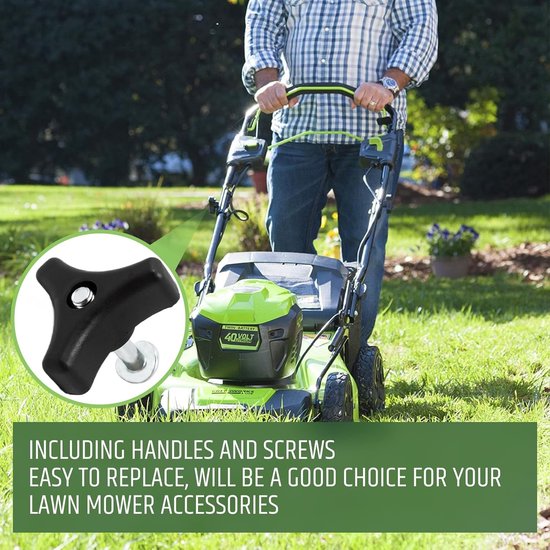 4-pack - Grasmaaier handvat schroeven - Universele grasmaaier moeren en bouten - Grasmaaier accessoires, vervangende bouten, driehoekige handgrepen, geschikt voor de meeste grasmaaiers van Merkloos	 — afbeelding 3