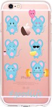 Apple Iphone 6 / 6S Siliconen backcover hoesje muisjes #goodlife