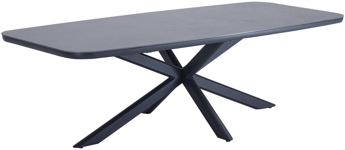 Sayanora dining tuintafel boat shape 240x110xH74 cm keramiek aluminium antraciet