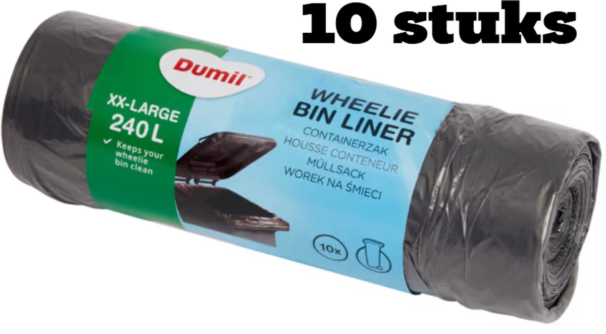 10 Containerzakken/afvalzakken/vuilniszakken 240 liter - Anti geur rolcontainer zakken