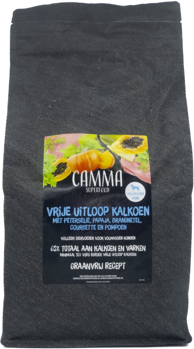 Camma Superfoods Britse Kalkoen - Volwassen Hond 12kg