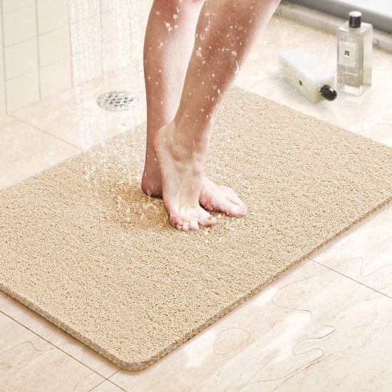 BOTC Douchemat Antislip - Douchemat Antislip voor Douche - 60x40CM - Antislipmat Douche - Beige