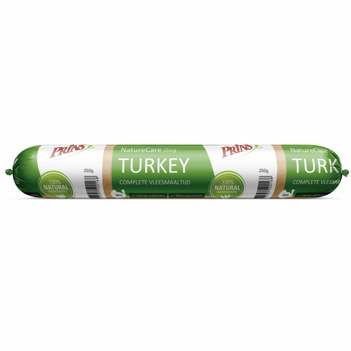 Prins - NatureCare Hypoallergeen - Hondenvoer - Worst Kalkoen - 10 x 250g