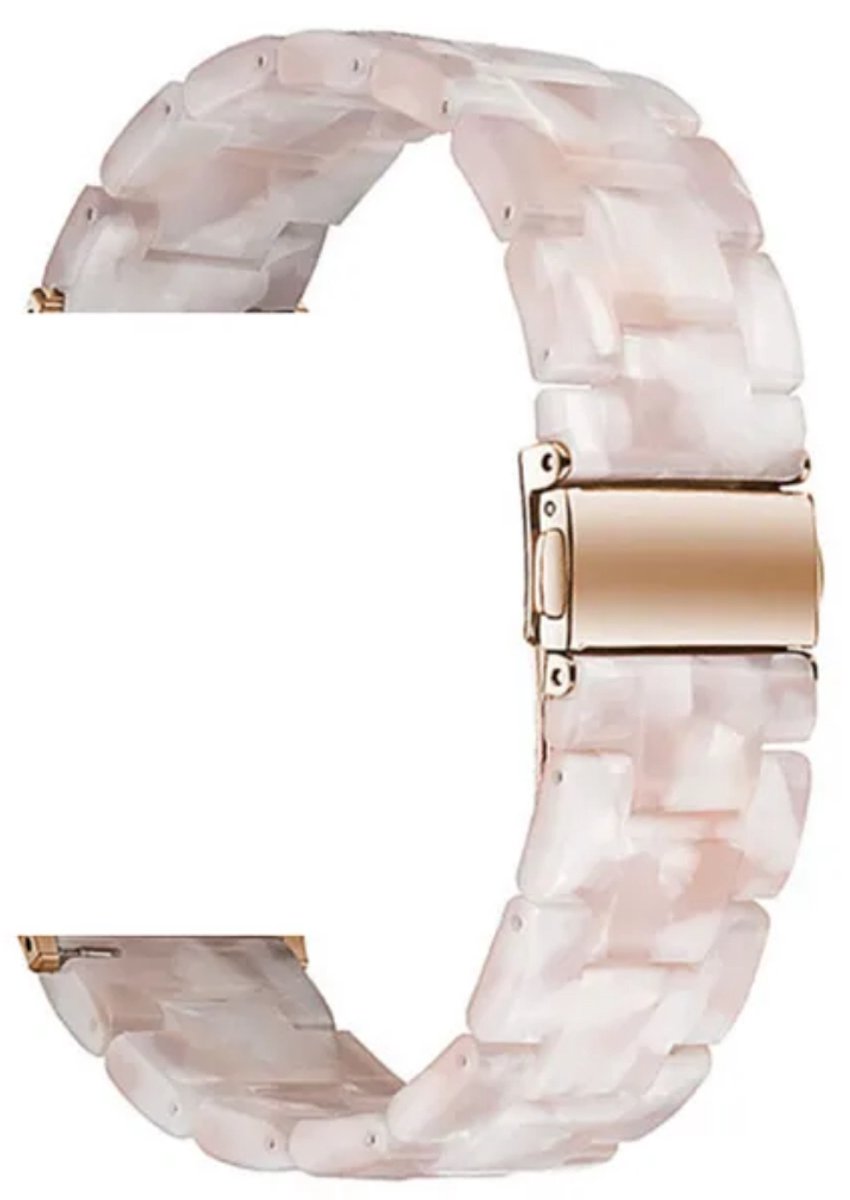 Lumière Couture ® - Smartwatch bandje - 42/44/45/49 mm - band - geschikt voor Apple Iwatch serie 4, 5, 6 & 7 - Roze marbling - marmerlook