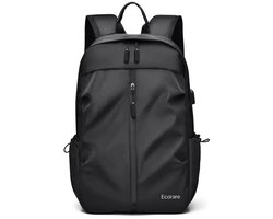 Ecorare - Professionele Rugzak - Zwart - Waterdicht & USB aansluiting - Hoge kwaliteit nylon rugtas - Rugzak Dames & Heren