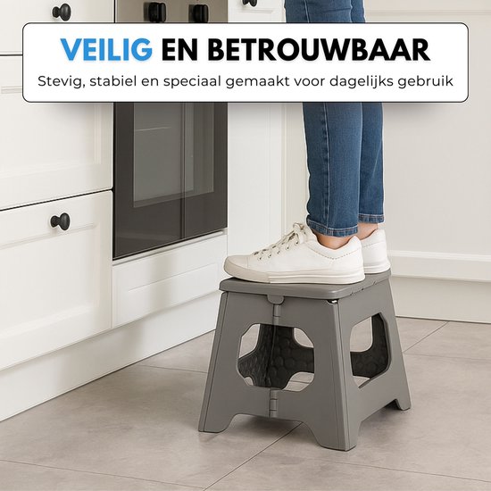 Boncy® Premium Opstapje Inklapbaar XL - Volwassenen & Kinderen - Opstapkrukje Opvouwbaar voor Keuken Badkamer Caravan & Camper - 30 x 24 x 24 CM - Camping Krukje - Opstapjes - Trapje Kind - Opstap van Boncy — afbeelding 5