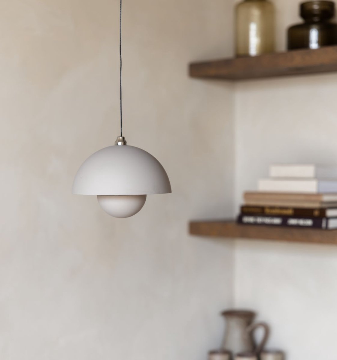 Bloemknop macaron hanglamp - grijs mat - Design verlichting - flowerpot