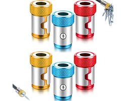 6 Stuks Bithouder - Bitmagneet - Magnetische Schroefring - Universele Magnetische Ring - Magnetische Ring Voor Boorbits - Verwijderbare - Magnetische Ring Voor Bit Houder - Universele Bithouder 1/4 X 6.35 mm - Voor Elektrische Schroefmachine