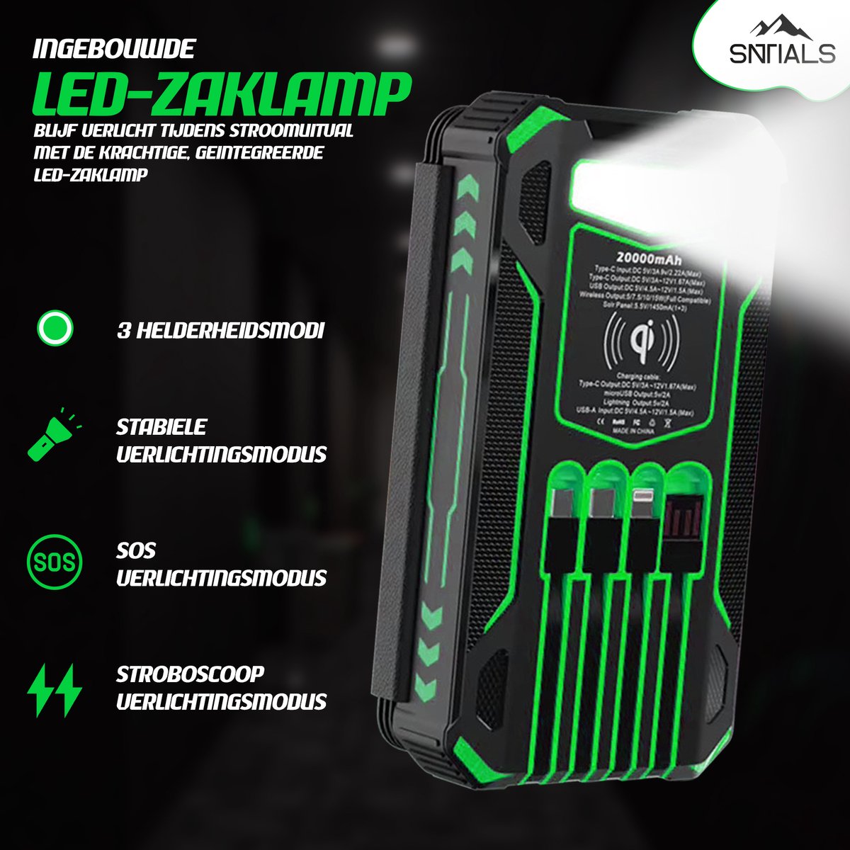 SNTIALS - Powerbank - Noodpakket - Ramp - Voorbereid - 20000 - afbeelding 3