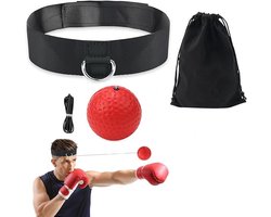 Box Reflex Bal - Hoofd Reflexbal - Reflex Trainer - Mini Punch Home Trainer Boks Kickboks - Boxing reflex ball - Rood Zwart