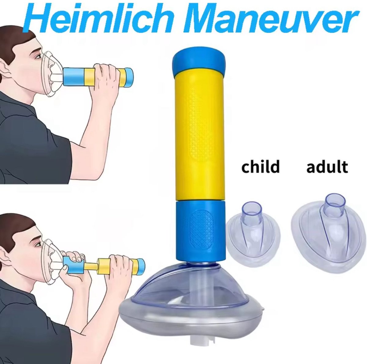 Heimlich Manoeuvre Anti-verstikking reddingsapparaat Anti-verstikking gezichtsmasker Emergency Home Rescue EHBO-kit voor volwassenen en kinderen