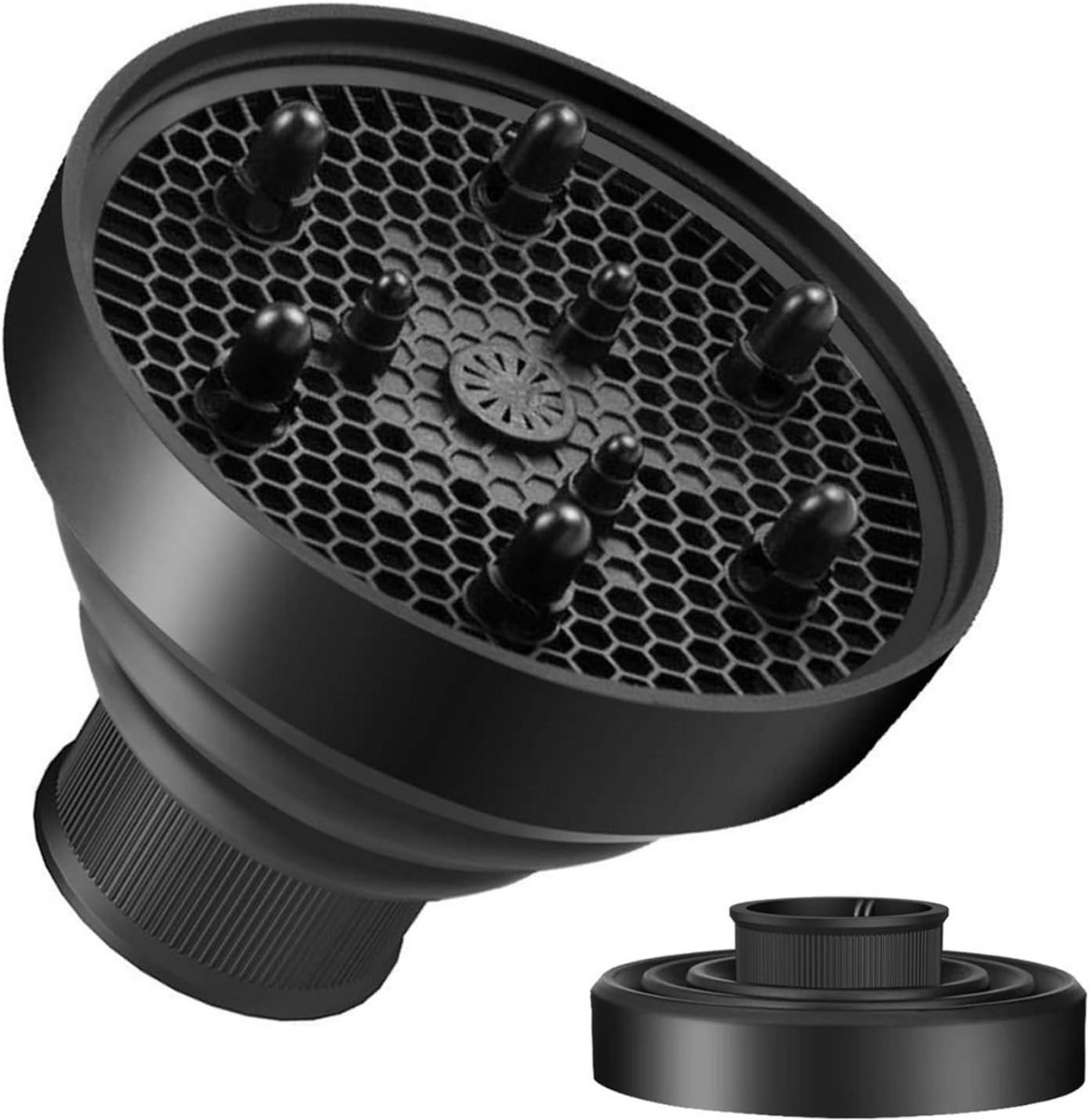 Diffuser Opzetstuk - Krulborstel voor Fohn Universeel - Multistyler - Zwart