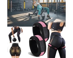 Vitdipy - Weerstandsbanden - 2 Stuks - Verstelbare - Booty Band - BFR - Fitness Elastiek - Roze/Zwart