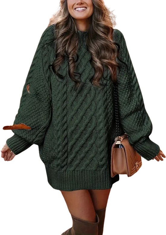 Livano Sweater Dames - Sweaters - Hoodie - Warme Trui - Vest - Zwart - XL