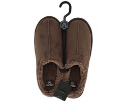 Apollo heren huis slipper - taupe - gevoerd - instap - maat 43/44