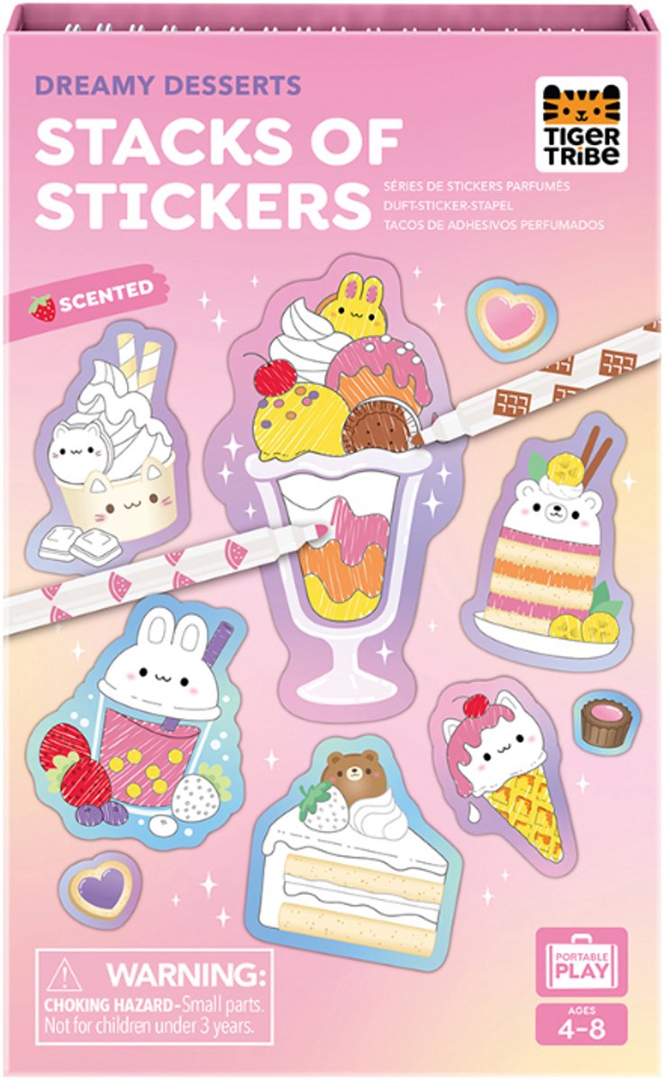 Tiger Tribe geurende stickerset – Dreamy Desserts stickerset kinderen. Tiger Tribe geurende stickerset – Dreamy Desserts stickerset kinderen.