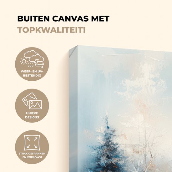 Buitencanvas: weersbestendig, unieke designs, strak gespannen. Abstract winterlandschap.