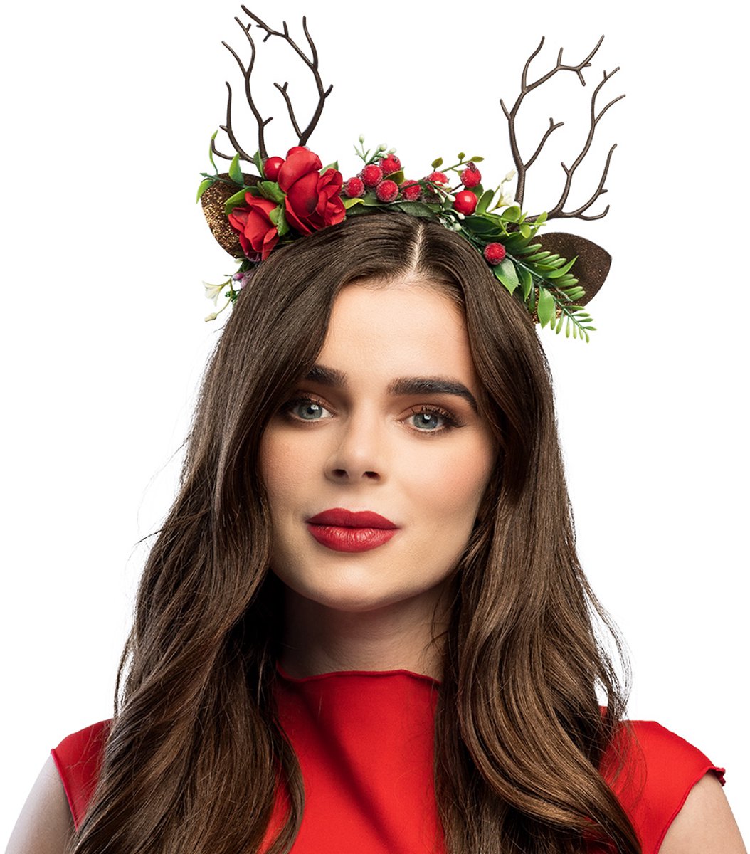 Boland - Diadeem Festive deer Bruin - Één maat - Volwassenen - Unisex - Kerst